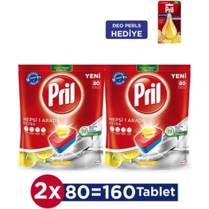 Hepsi Bir Arada Extra 160 Yıkama Bulaşık Makinesi Deterjanı Tableti (2 x 80'li Paket) + Deo Hed