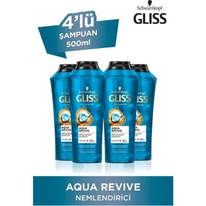 Aqua Revive Hyaluron ve Deniz Yosunu içeren Nemlendirici Şampuan 500 ml x 4 Adet