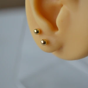 Çelik Gold Top Küpe 4 mm Çift