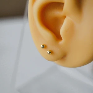 Çelik Gold Top Küpe 3 mm Çift