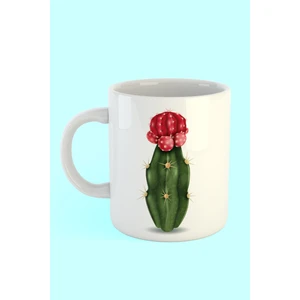 Hobi Shop Çizim Kaktüs Baskılı Kahve Kupası