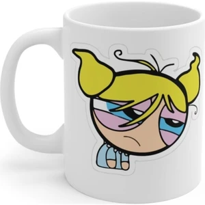 Hobi Shop Beyaz Powerpuff Girls Yorgun Bubbles Baskılı Kupa
