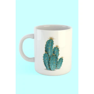 Hobi Shop Çizim Kaktüs Baskılı Kahve Kupası
