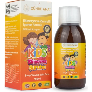 Zühre Ana Kids Ekinezya Şurubu Çocuklar Için Ekinezya ve Zencefil Içeren Şurup 150