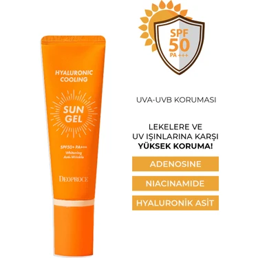 Deoproce Hyalüronik Asit İçeren Leke Karşıtı Jel Güneş Kremi 50spf Tüm Cilt Tipleri İçin Yüksek