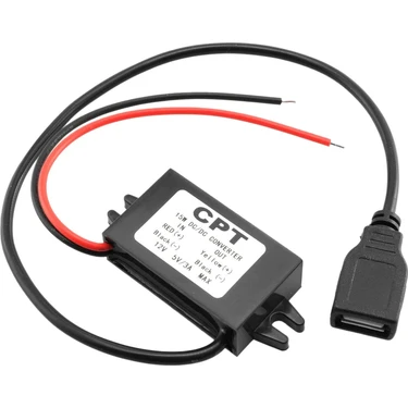 Gui Xulian Araç Güç Dönüştürücü Dc 12V - 5V 3A Gerilim Dönüştürücü, Telefon Şarjı Için Tek USB