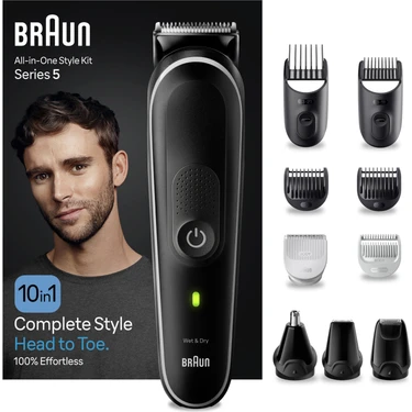 Braun Series 5 MGK5440 Hepsi Bir Arada Şekillendirme Seti, 10’u 1 Arada Erkek Bakım