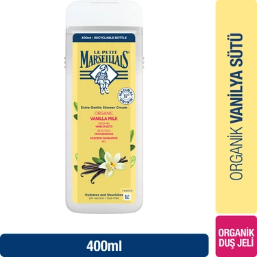 Le Petit Marseillais Duş Jeli Vanilya Sütü 400 ml Nemlendirici Bitkisel Formül Dermatolojik