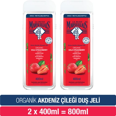 Le Petit Marseillais Akdeniz Çileği Duş Jeli 400 ml x 2 Adet Lif