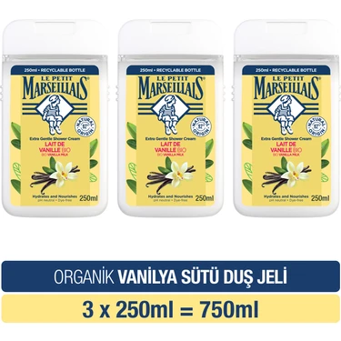 Le Petit Marseillais Vanilya Sütü Duş Jeli 250 ml x 3