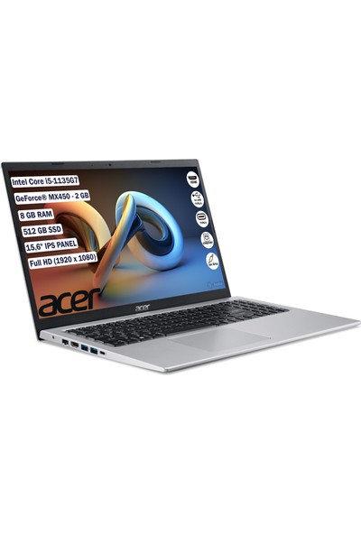 Acer Aspire 5 A515-56G Intel Core I5 1135G7 8 GB 512 GB SSD MX450 2 GB Freedos 15.6" Fhd Taşınabilir Bilgisayar NX.AT2EY.001