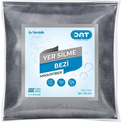 50X70CM GRİ Sıkılması Rahat Büyük Boy Mikrofiber Yer Silme Bezi Süper Emici Temizlik Bezi 265GSM
