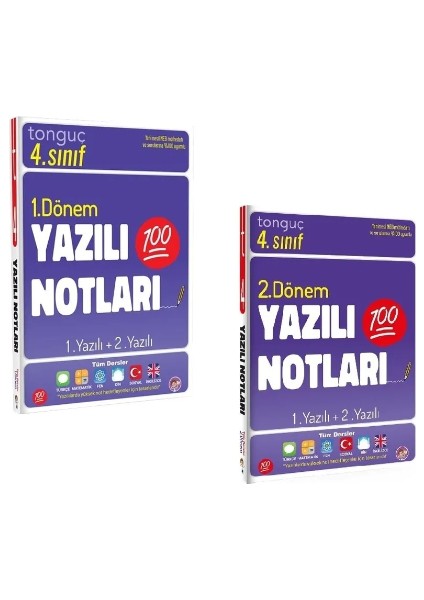 4. Sınıf Yazılı Notları 1. Dönem 1 ve 2. Yazılı - 2. Dönem 1 ve 2. Yazılı Seti