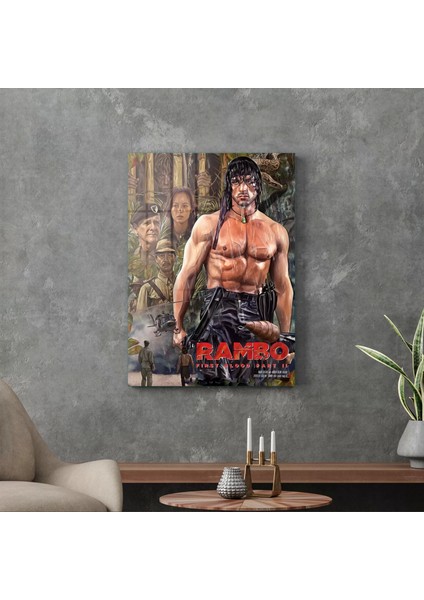 Cam Tablo Rambo Film Afiş 50X70 cm modelleri