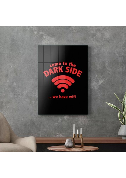 Cam Tablo Dark Side Yazılı 50X70 cm fiyatları
