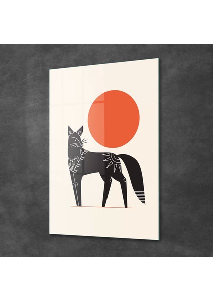 Cam Tablo Minimal Tilki Desenli 50X70 cm fiyatları