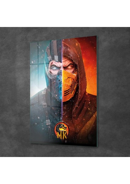 Cam Tablo Mortal Kombat Subzero Vs Scorpion Poster 50X70 cm