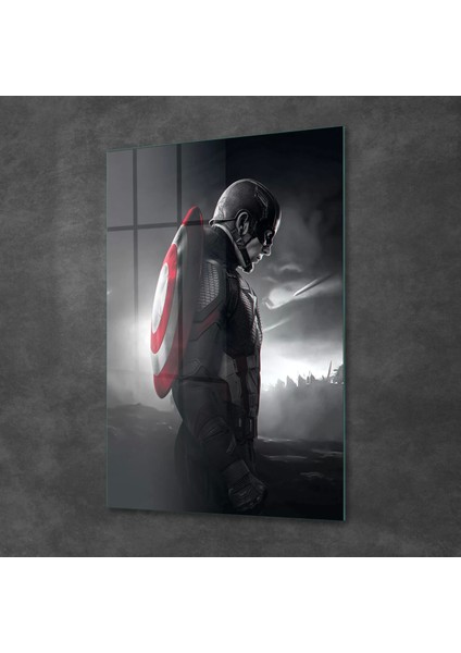 Cam Tablo Kaptan Amerika 50X70 cm