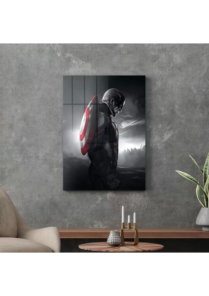 Cam Tablo Kaptan Amerika 50X70 cm
