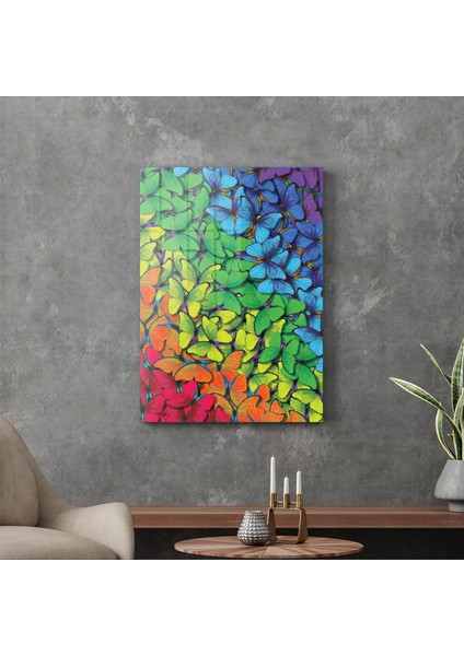 Cam Tablo Renkli Kelebekler 50X70 cm modelleri