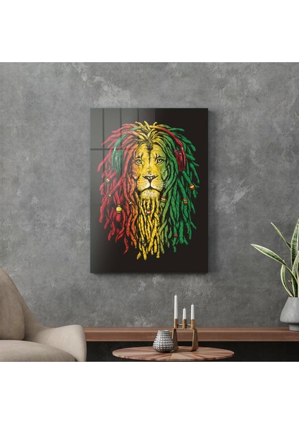 Cam Tablo Pop Art Lion 50X70 cm