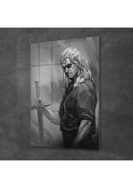 Cam Tablo The Witcher Siyah Beyaz 50X70 cm fiyatları