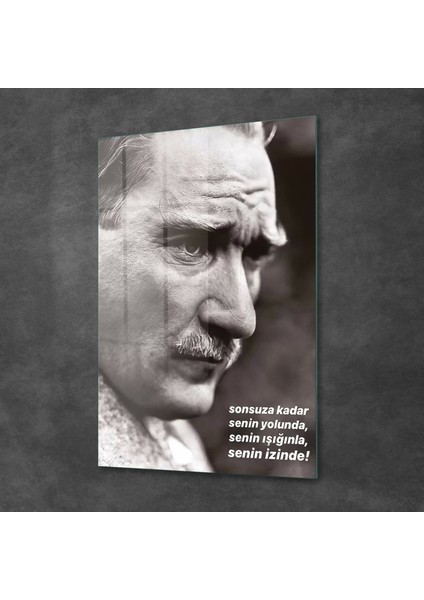 Cam Tablo Atatürk Portresi Yazılı 50X70 cm fiyatları