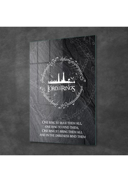 Cam Tablo Yüzüklerin Efendisi One Ring Rule Them All 50X70 cm fiyatları