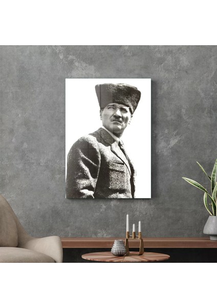 Cam Tablo Kalpaklı Atatürk 50X70 cm modelleri