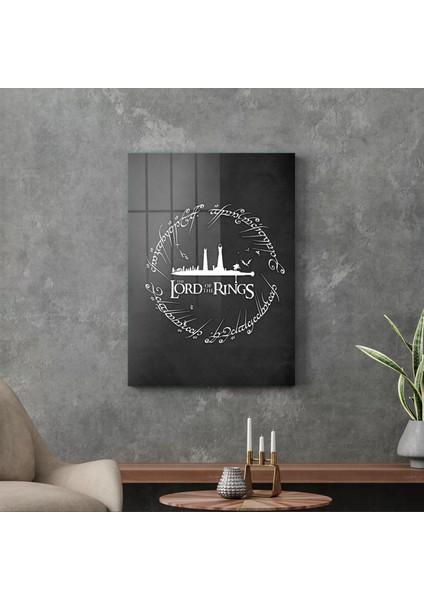 Cam Tablo Yazılı Gri Yüzüklerin Efendisi 30X40 cm fiyatları