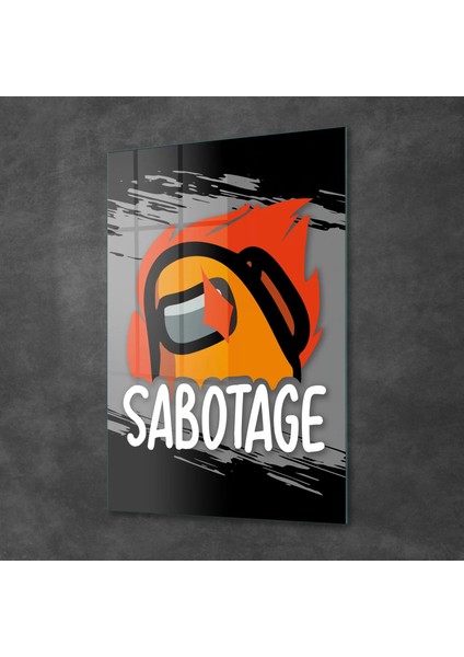 Cam Tablo Gamer Sabotage Among Us 30X40 cm