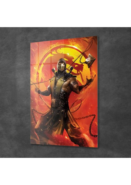 Cam Tablo Mortal Kombat Scorpion Poster 30X40 cm