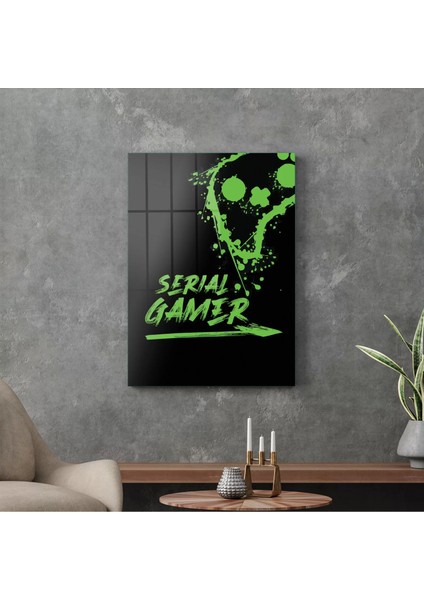 Cam Tablo Yeşil Serial Gamer Yazılı 30X40 cm fiyatları