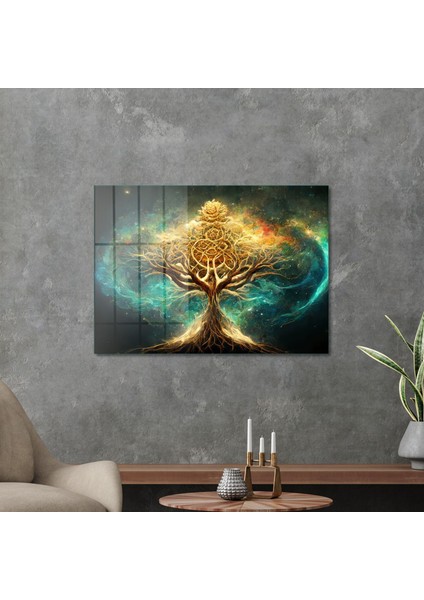 Cam Tablo Abstract Hayat Ağacı 50X70 cm modelleri
