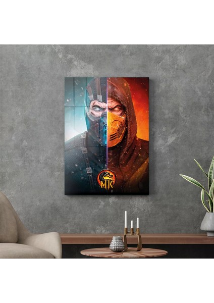 Cam Tablo Mortal Kombat Subzero Vs Scorpion Poster 30X40 cm modelleri