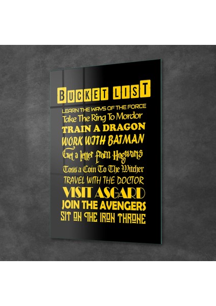 Cam Tablo Bucket List 30X40 cm fiyatları