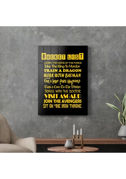 Cam Tablo Bucket List 30X40 cm modelleri