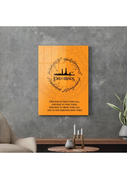 Cam Tablo Yüzüklerin Efendisi One Ring 30X40 cm modelleri