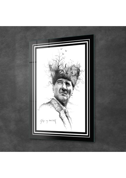 Cam Tablo Gazi Mustafa Kemal 30X40 cm fiyatları