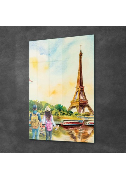 Cam Tablo Yağlı Boya Paris Eyfel 70X100 cm