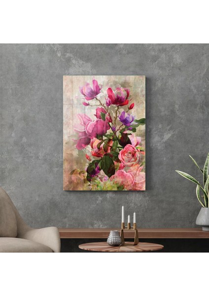Cam Tablo Yağlı Boya Güller 70X100 cm