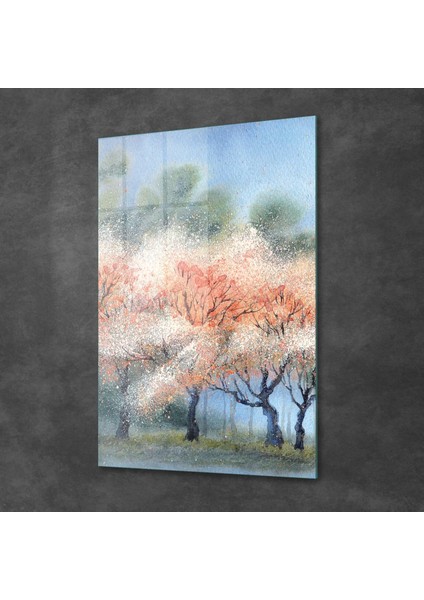 Cam Tablo Sulu Boya Manzara 70X100 cm fiyatları