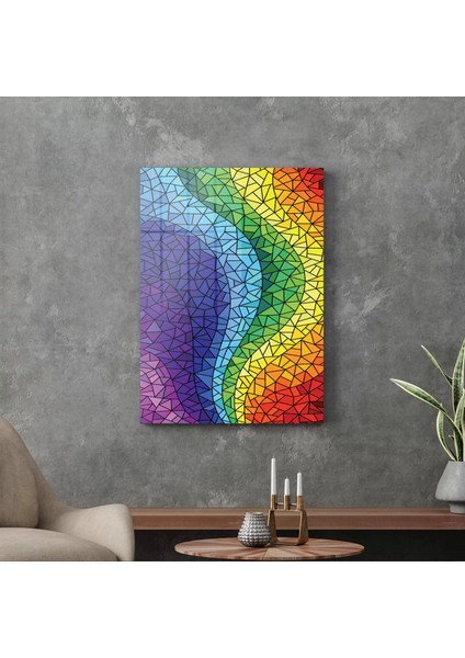 Cam Tablo Gökkuşağı Desenli 70X100 cm fiyatları