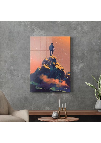 Cam Tablo Sulu Boya Manzara 70X100 cm modelleri