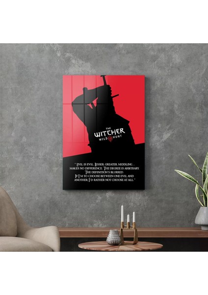 Cam Tablo Witcher Evil Is Evil 70X100 cm modelleri