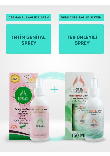 İntim Genital Sprey+Dermanel Ter Önleyici Sprey