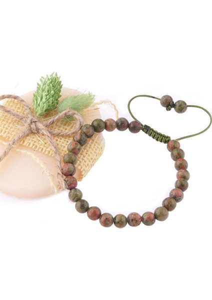 Sertifikalı Yeşil Unakit Orjinal ( Taşlar) Doğaltaş Bileklik - 6mm modelleri