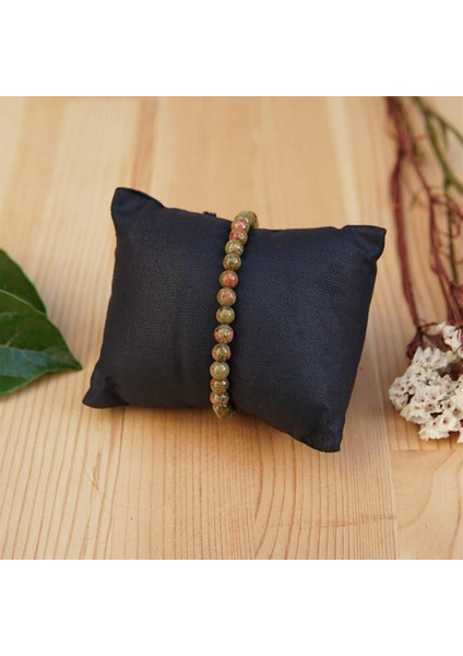 Sertifikalı Yeşil Unakit Orjinal ( Taşlar) Doğaltaş Bileklik - 6mm fırsatları