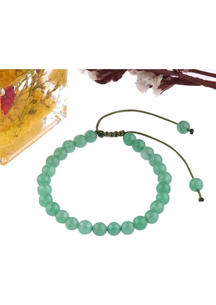 Sertifikalı Yeşil Aventurin Orjinal ( Taşlar) Doğaltaş Bileklik - 8mm