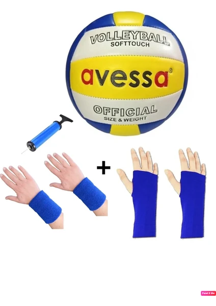 VL-1000 Set Voleybol Topu Soft Touch Deri 3 Astar + Pompa + Çift Kolluk + Çift Havlu Bileklik